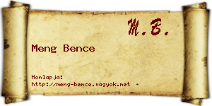 Meng Bence névjegykártya